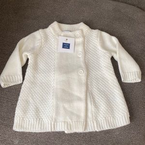 NWT Janie and Jack white sweater 3-6 month